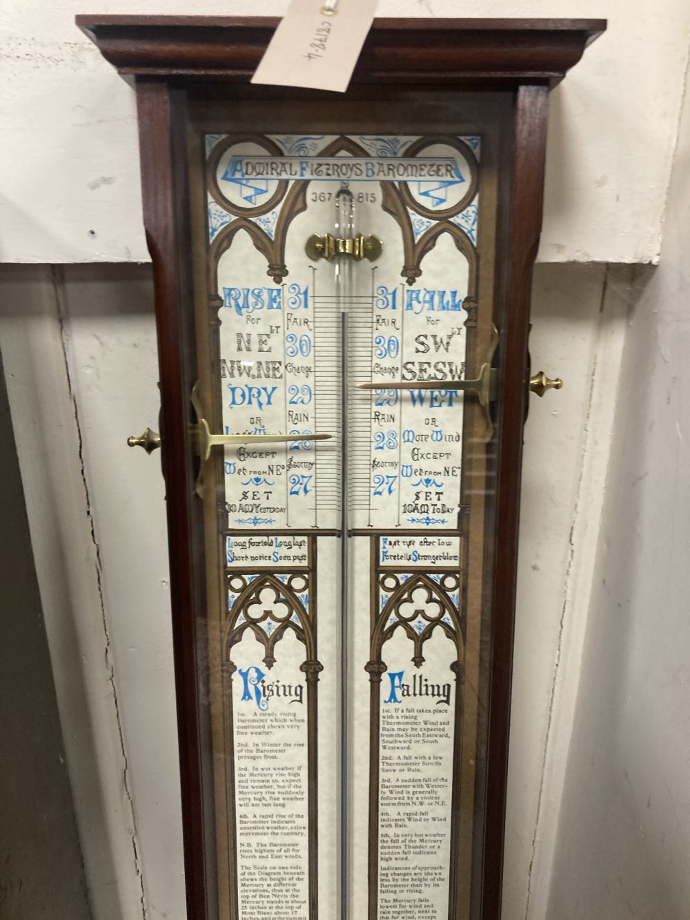 An Admiral Fitzroys barometer, height 98cm